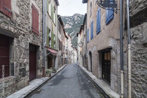  Ancient street of medieval village of Villefranche-de-Conflent  France.