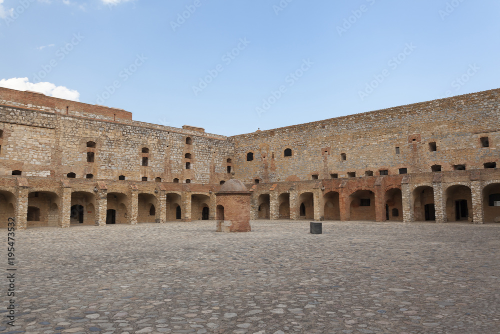  Fort de Salses, catalan fortress, historic monument,inner courtyard, Salses, Pyrenees-orientales, Occitanie.France.