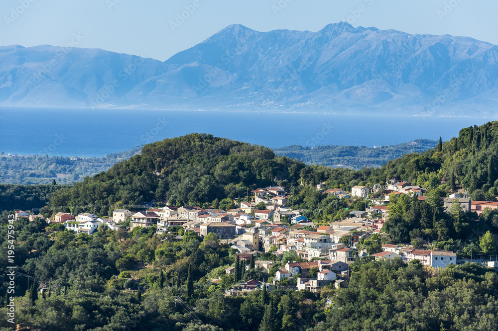 Little mountain village in the interior, Corfu, Ionian islands, Greek Islands, Greece Little mountain village in the interior, Corfu, Ionian islands, Greek Islands, Greece