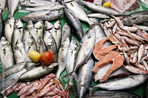 Fresh fish market sea foods photo