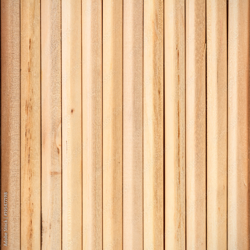 Fototapeta premium Wooden pencils texture background. Wood pattern material.