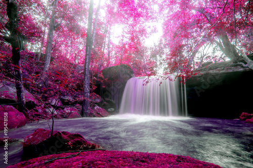 Landscape photo Waterfall in Phu kradueng national park  beautiful waterfall in Thailand