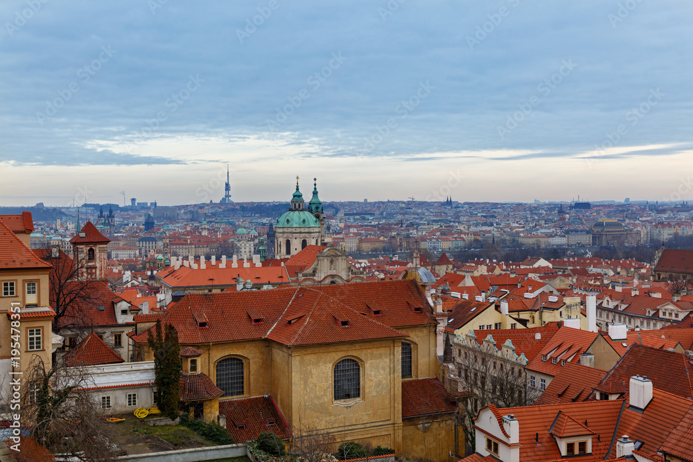 The rooftops of old city Prague
