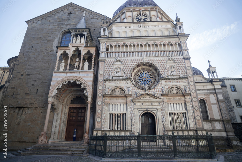 Religious building, basilica Santa Maria Maggiore and chapel, Capella Colleoni, Citta Alta, Bergamo, Italy.