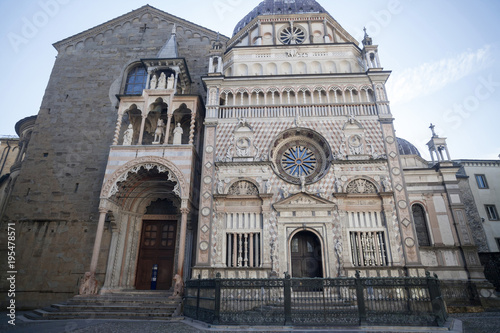 Religious building, basilica Santa Maria Maggiore and chapel, Capella Colleoni, Citta Alta, Bergamo, Italy.