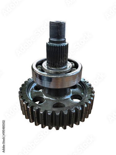 Gearboxes, spare parts of the car's transmission isolated on white background, with clipping path.