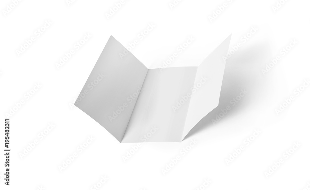 Tri-fold brochure mock-up. Blank brochure white template paper on background. Three fold paper brochure for your design. Tri-fold brochure mock-up. Blank brochure white template paper on background. Three fold paper brochure for your design.