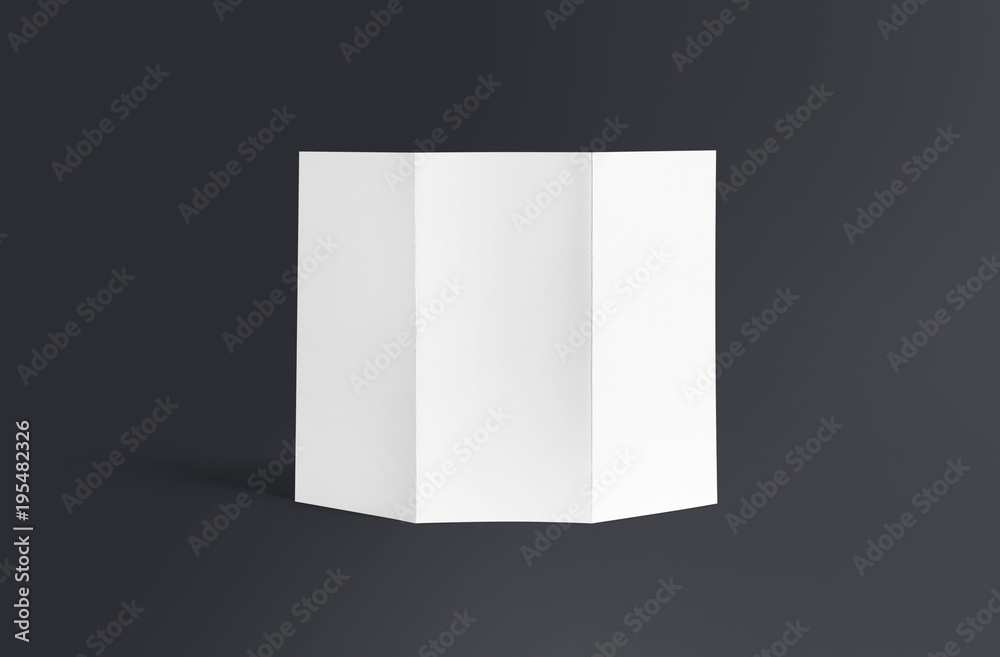 Tri-fold brochure mock-up. Blank brochure white template paper on background. Three fold paper brochure for your design. Tri-fold brochure mock-up. Blank brochure white template paper on background. Three fold paper brochure for your design.