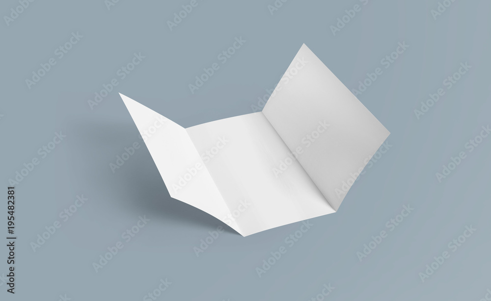 Tri-fold brochure mock-up. Blank brochure white template paper on background. Three fold paper brochure for your design. Tri-fold brochure mock-up. Blank brochure white template paper on background. Three fold paper brochure for your design.