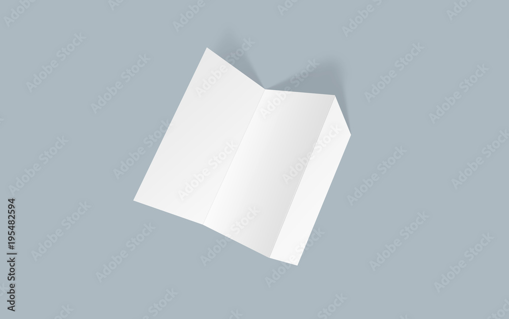 Tri-fold brochure mock-up. Blank brochure white template paper on background. Three fold paper brochure for your design. Tri-fold brochure mock-up. Blank brochure white template paper on background. Three fold paper brochure for your design.