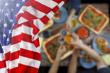 American flag, Independence Day, barbecue, Celebration, outdoors