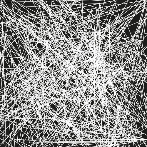 Asymmetrical texture with random chaotic lines, abstract geometric pattern. Abstract web, a tangled mesh. Vector illustration