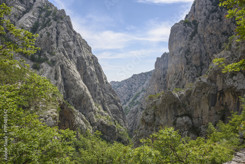 Limestone gorge, Paklenica National Park, Croatia photo