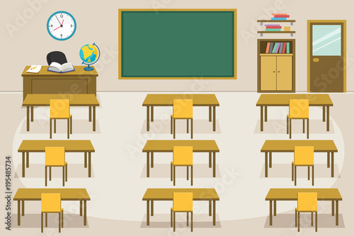 Vector Illustration Of Kids Classroom