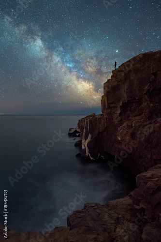 Star gazing in from Otter Cliff in Acadia National Park, Maine