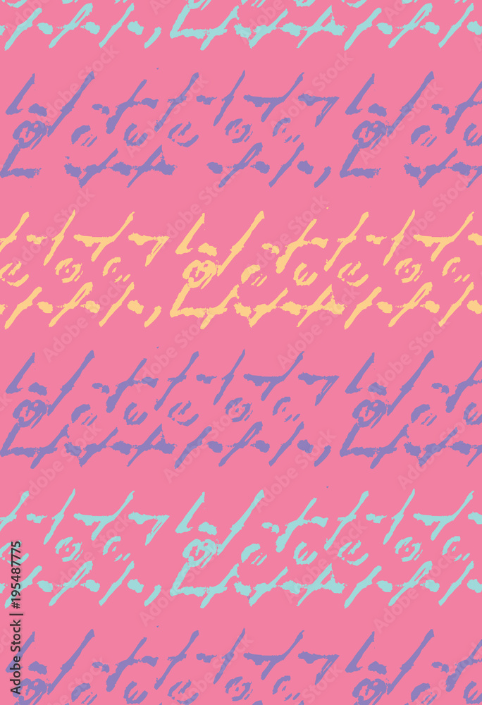 Pink Ethnic Boho Painted Pattern