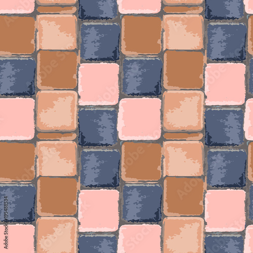 Cobblestone background seamless vector background. Cobbled pattern is usable for print (clothes, wrapping paper) or as backdrop or wallpaper