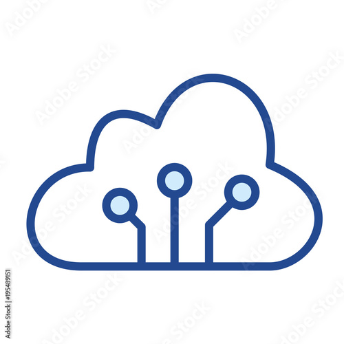 Digital Cloud Vector Icon