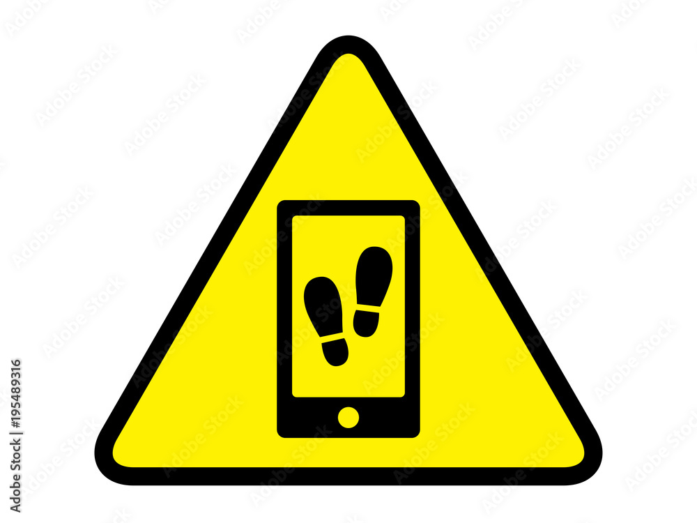 歩きスマホ注意マーク Stock Vector Adobe Stock 歩きスマホ注意マーク Stock Vector Adobe Stock