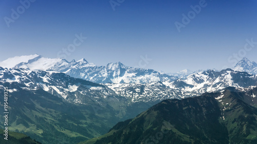Snow Mountain Range Landscape at Alps, Switzerland © pichetw