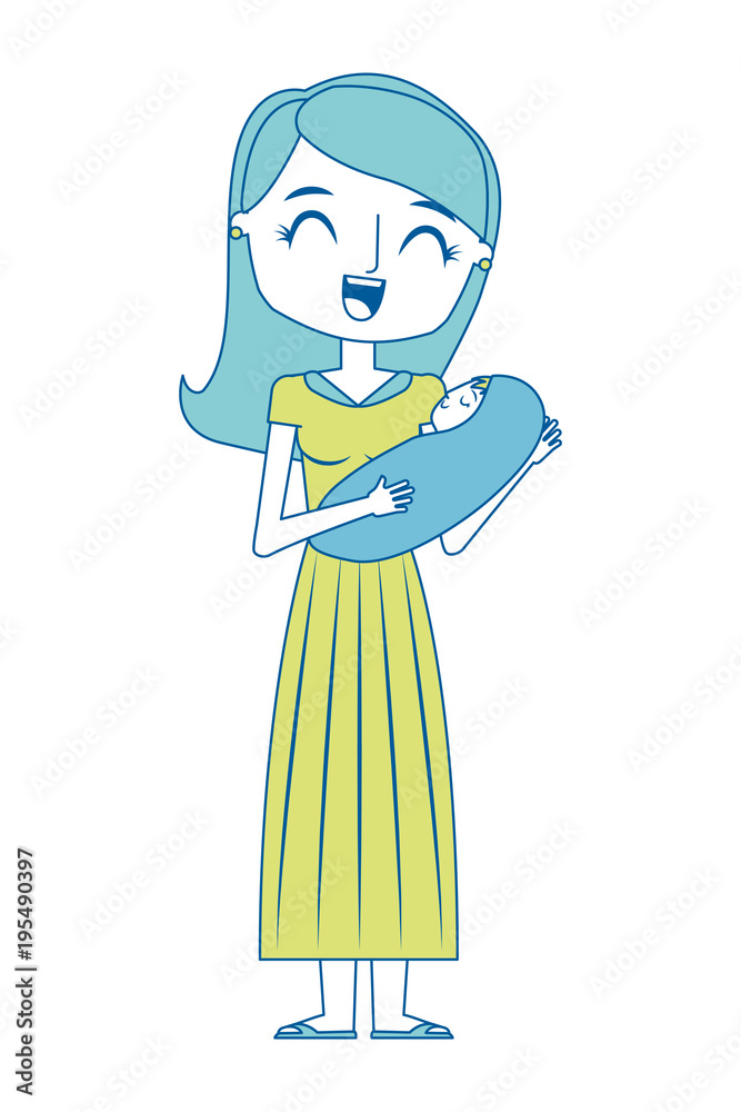 happy young mother hugging little toddler son vector illustration green image happy young mother hugging little toddler son vector illustration green image