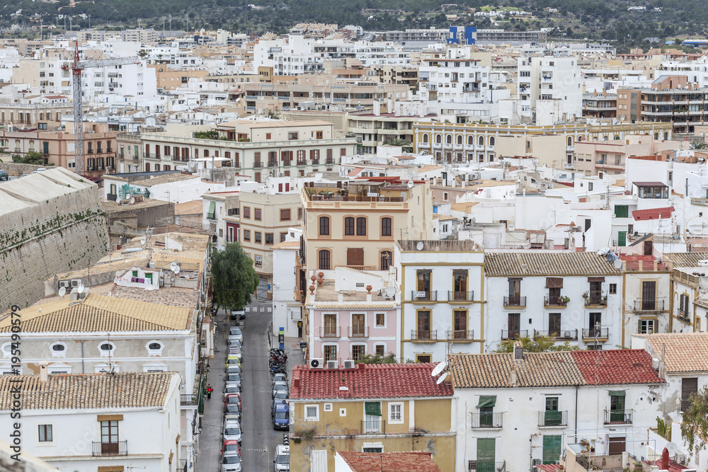 General city view from Dalt Vila zone,Ibiza, Balearic Islands. Spain.