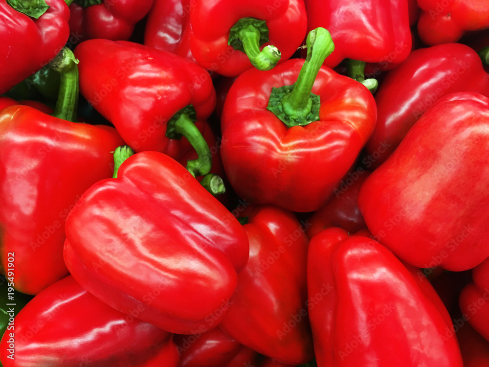 Red chili in supermarket