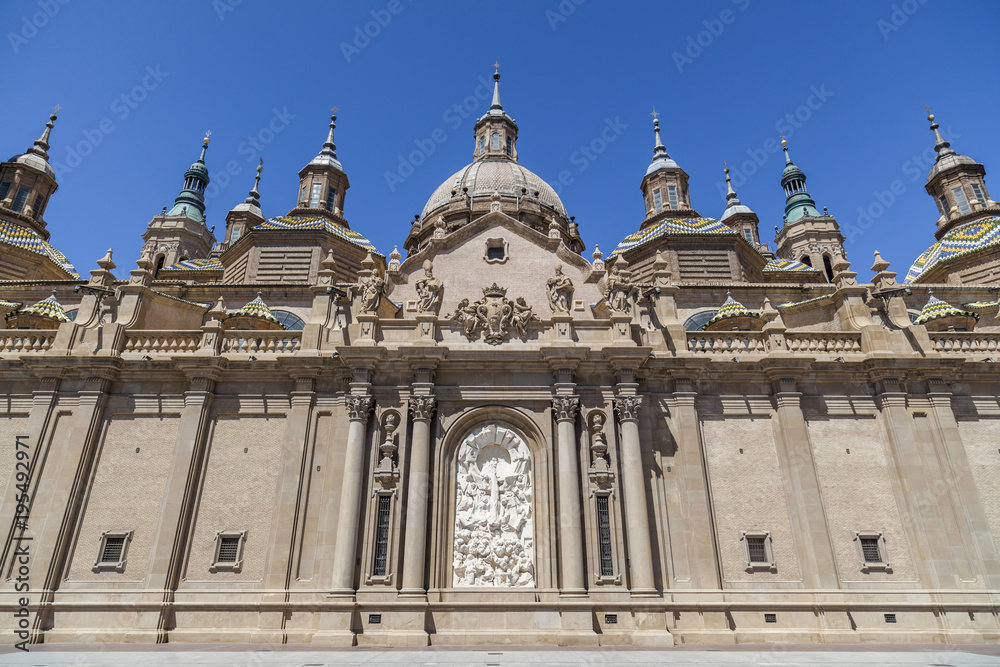 Basilica El Pilar, baroque style, Zaragoza. Spain.