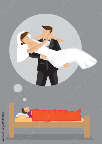 Dream Wedding Vector Cartoon Illustration