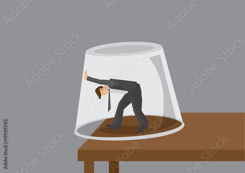 Feeling Trapped Vector Cartoon Illustration
