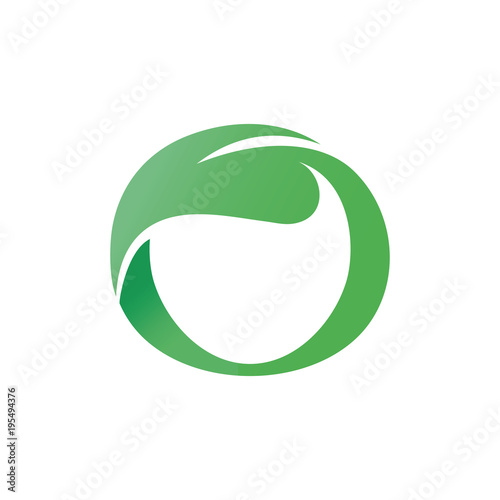 Wallpaper Mural Green vector leaf shaped circle letter o Torontodigital.ca