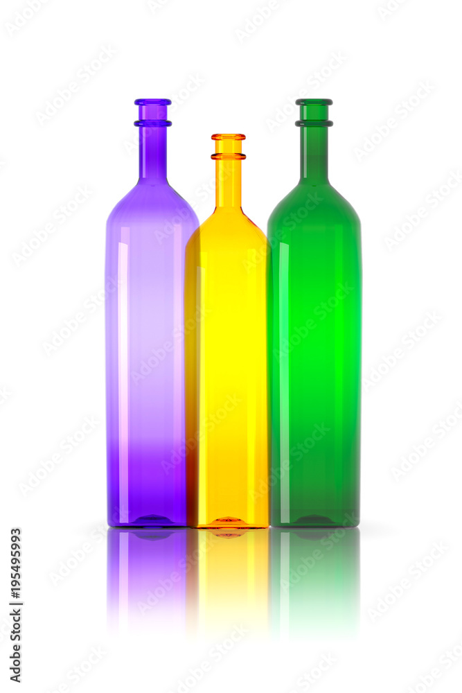 3d bottle glass colored object white background isolated liquid alcohol water 3d bottle glass colored object white background isolated liquid alcohol water