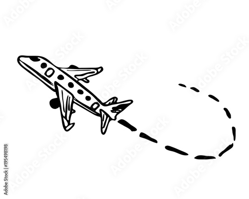 Plane vector illustration draw 