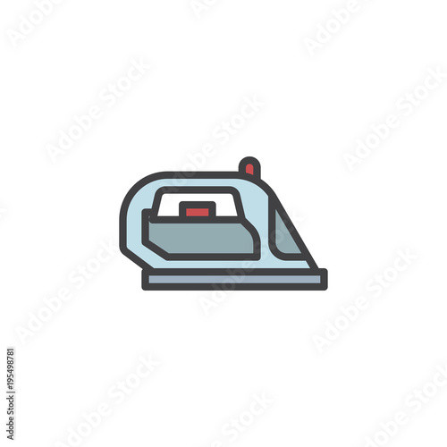 Iron filled outline icon, line vector sign, linear colorful pictogram isolated on white. Flatiron symbol, logo illustration. Pixel perfect vector graphics