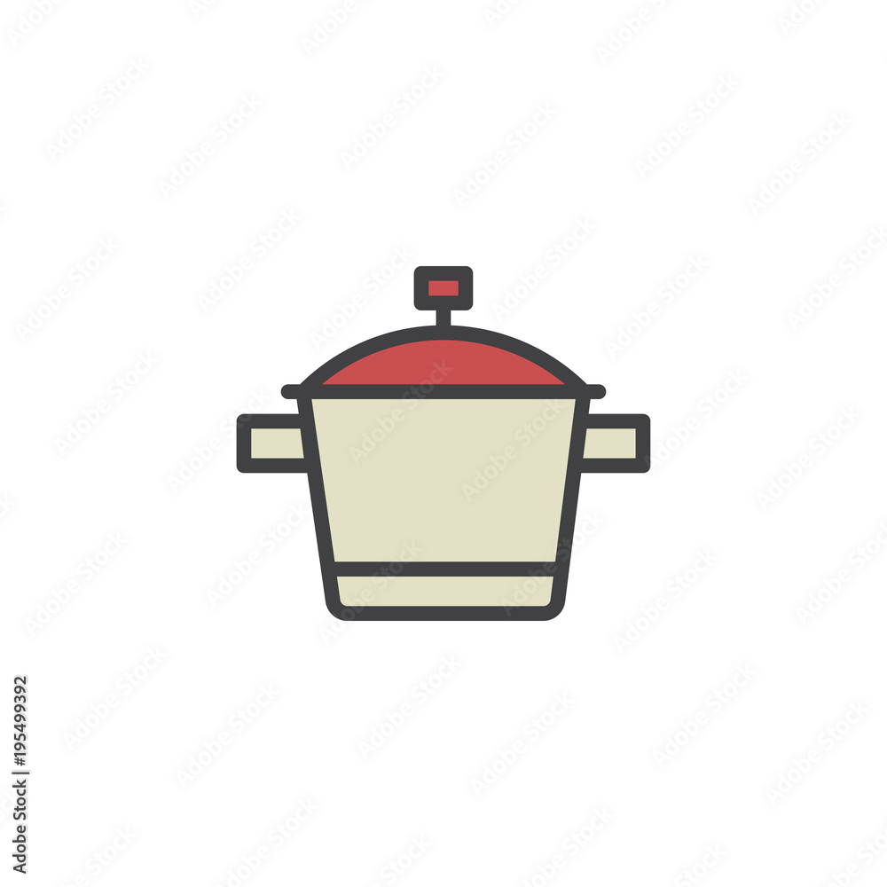 Cooking pan filled outline icon, line vector sign, linear colorful pictogram isolated on white. Saucepan symbol, logo illustration. Pixel perfect vector graphics Cooking pan filled outline icon, line vector sign, linear colorful pictogram isolated on white. Saucepan symbol, logo illustration. Pixel perfect vector graphics