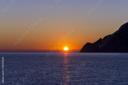 sunset on the sea, Vernazza. Italy coast