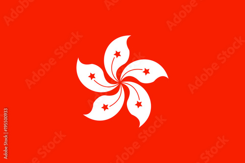 Flag of Hong Kong. Symbol of Independence Day, souvenir sport game, button language, icon.