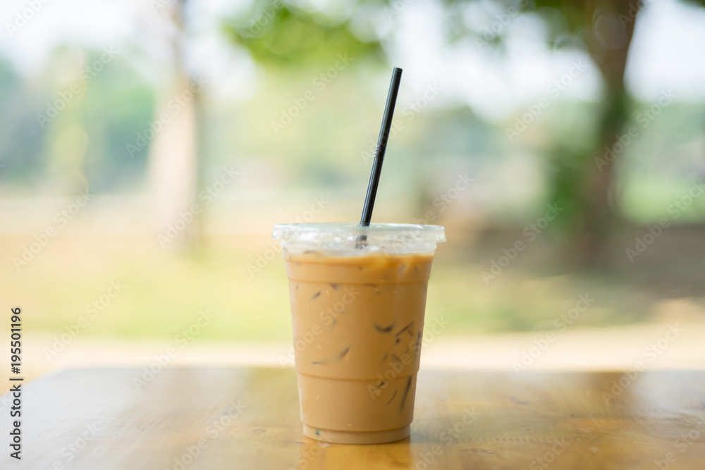 Ice coffee in garden Ice coffee in garden