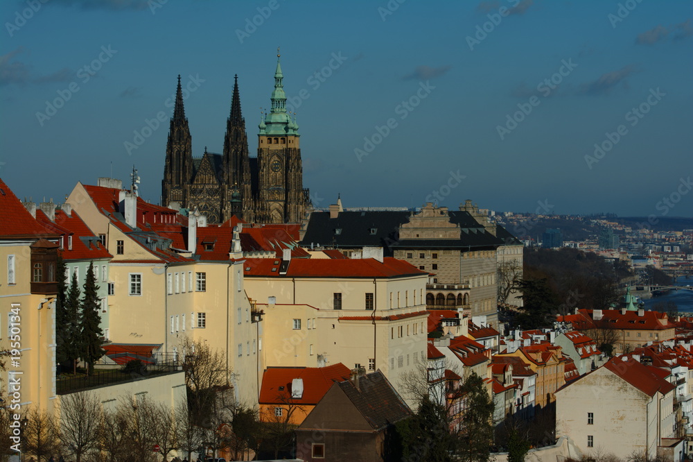 St. Vitus Cathedral view. Prague, Czech. cityscape