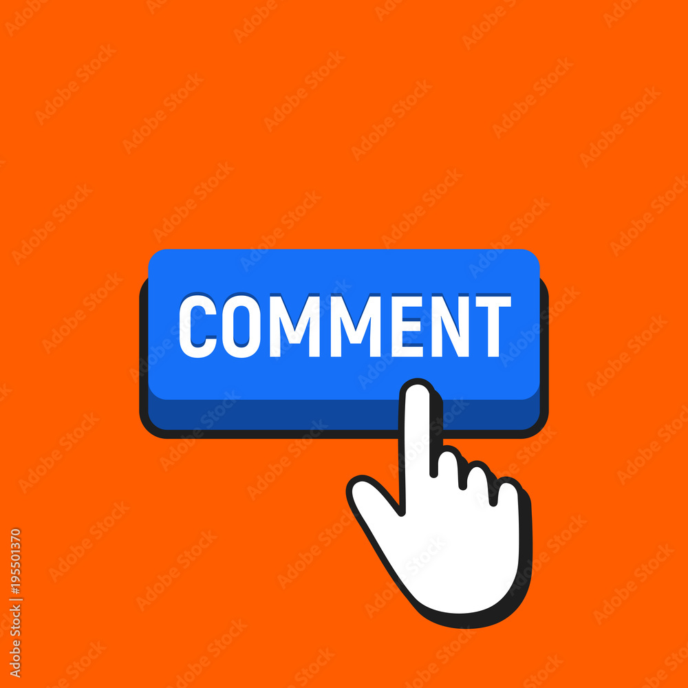 Hand Mouse Cursor Clicks the Comment Button. Hand Mouse Cursor Clicks the Comment Button.