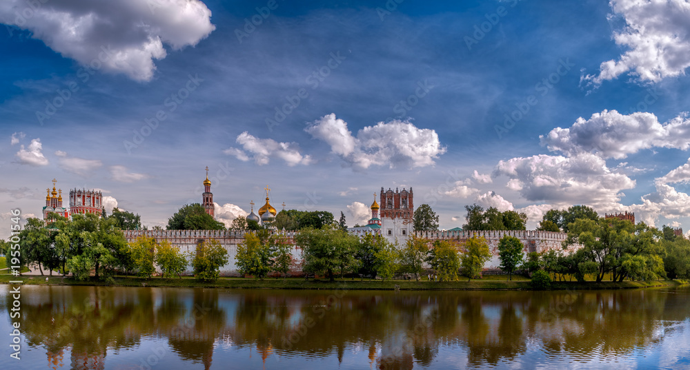 Fototapeta premium Panorama of the Novodevichy Convent in Moscow