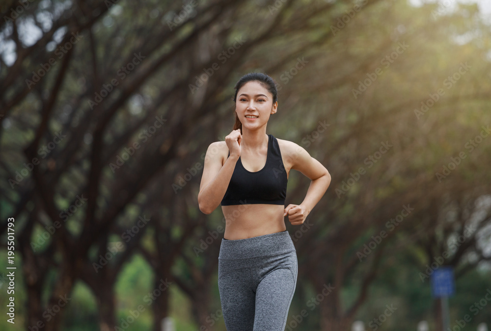 fitness woman running in the park fitness woman running in the park