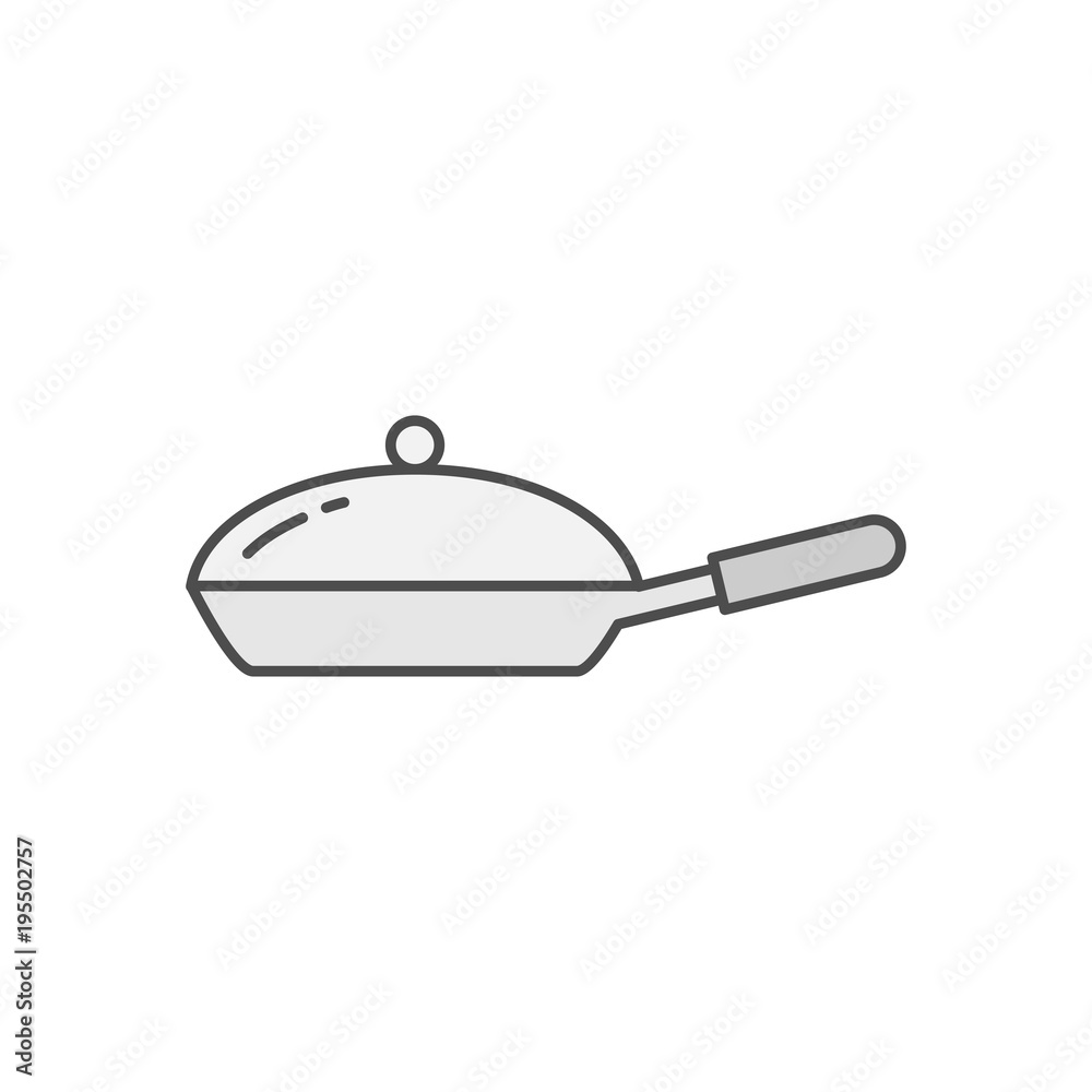 Frying Pan with Cover icon. Kitchen appliances for cooking Illustration. Simple thin line style symbol. Frying Pan with Cover icon. Kitchen appliances for cooking Illustration. Simple thin line style symbol.