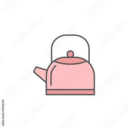 teapot, kettle icon. Kitchen appliances for cooking Illustration. Simple thin line style symbol.