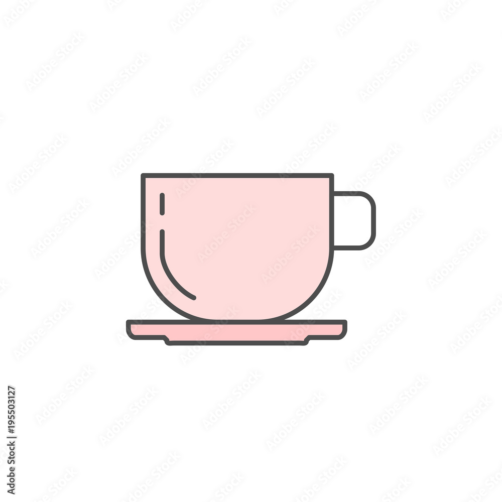 coffee, tea cup icon. Kitchen appliances for cooking Illustration. Simple thin line style symbol. coffee, tea cup icon. Kitchen appliances for cooking Illustration. Simple thin line style symbol.