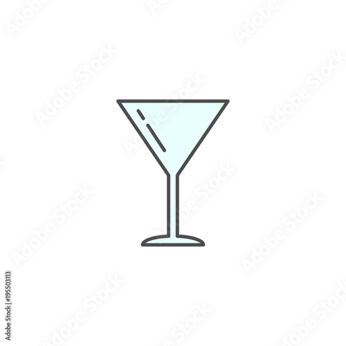 wine glass icon. Kitchen appliances for cooking Illustration. Simple thin line style symbol.