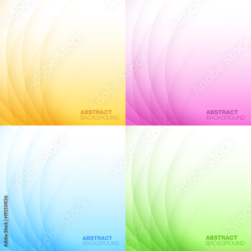 Set of Abstract Colorful Light Backgrounds. Vector illustration.