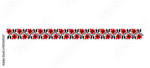 Traditional Romanian folk art knitted embroidery pattern