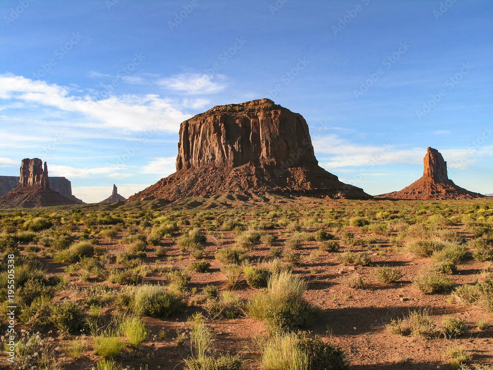 Monument Valley lonely rock on Utah and Arizona border 