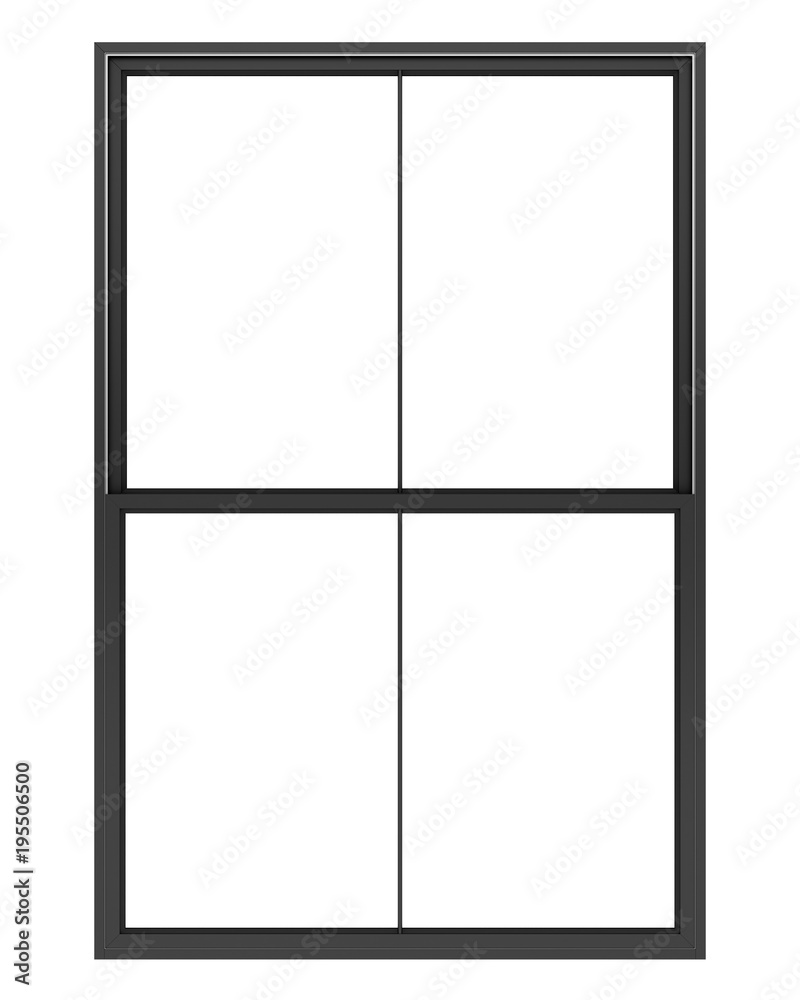 black metallic window isolated on white background black metallic window isolated on white background
